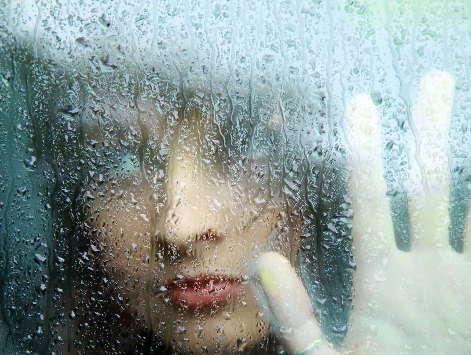 sad lady and the rain