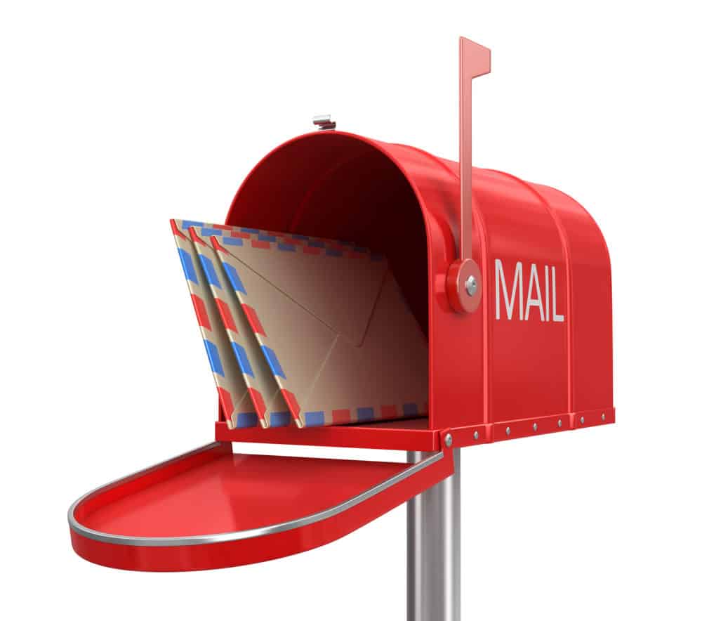 open mailbox with cards inside