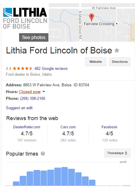 Lithia Ford map