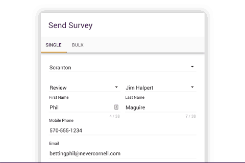 RevenueJump Send Single Survey